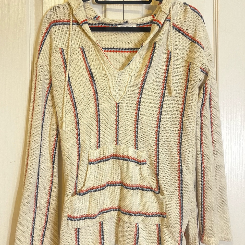 Ron Jon Surf Shop striped Baja-style hooded sweater